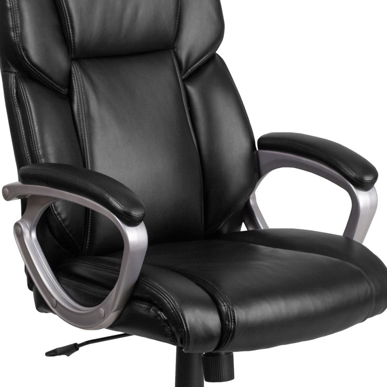 Kalman Mid Back LeatherSoft Executive Swivel Office Chair with Padded Arms